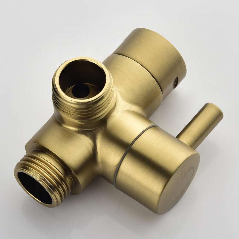 Evangeline Solid Brass Shower Diverter Valve G1/2" 3 Way Shower Arm Diverter (Brushed Gold) Brushed Gold
