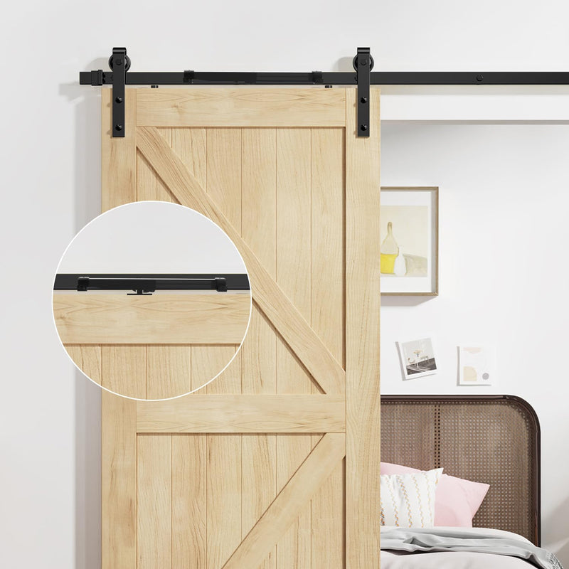 2PCS Hole-Free Barn Door Soft Close Mechanism, Upgraded Design Sliding Door Hardware Spring Buffer Damper, One Way Operation Invisible Door Stopper Adjustable Actuators with Actuator Spacers