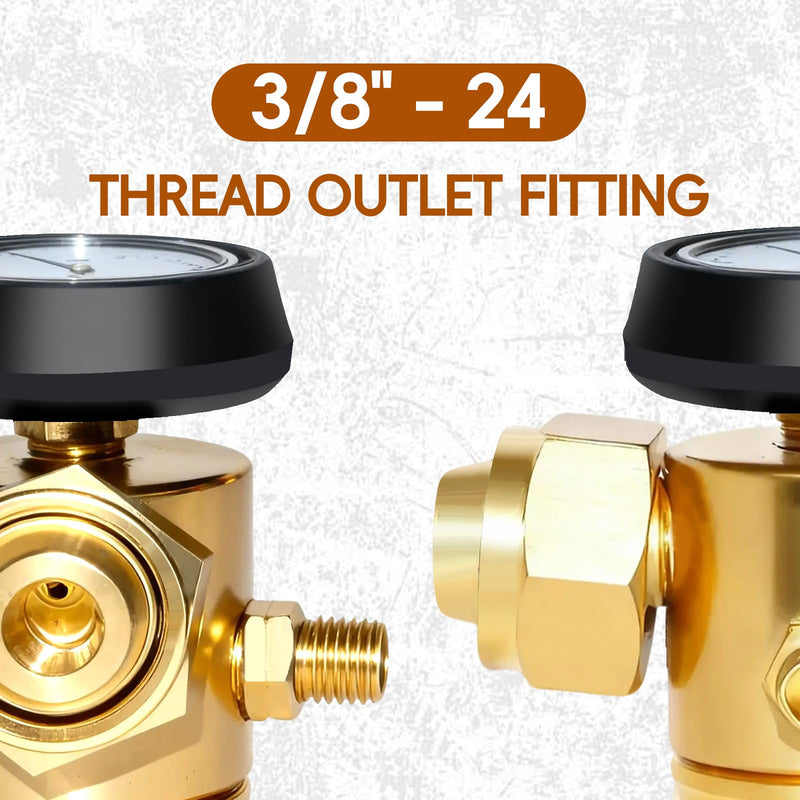 CGA520 AR-B Acetylene Regulator for B Tanks, Acetylene Gauge for Turbo Torch 0386-0725, Acetylene Torch Kit, Turbo Torch Acetylene
