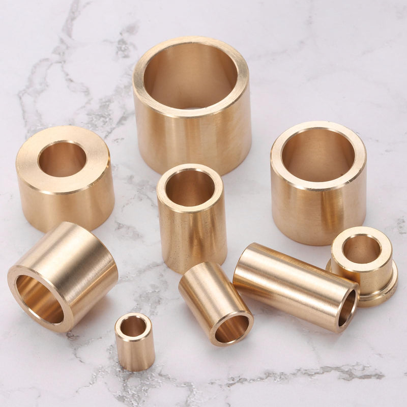 uxcell 2pcs Flange Sleeve Bearings 3/8" Bore x 5/8" OD x 1/2" Length x 3/4" Flange Dia, Self-Lubricating Brass Bushing 2
