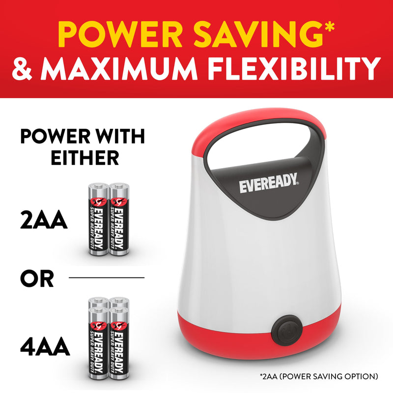 Eveready LED Camping Lantern X-250 (2-Pack), Super Bright Tent Lights, Rugged Water Resistant LED Lanterns, 100 Hour Run-time (Batteries Included), Red and Black 2 Pack