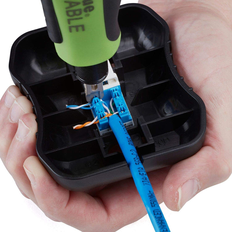 trueCABLE Keystone Jack Punch Down Stand, 90 Degree Handheld Termination Aid, truePUCK