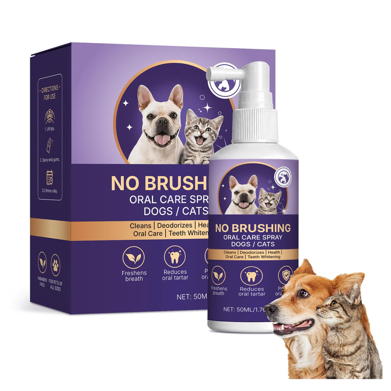 No-Brushing Oral Care Spray for Dogs & Cats (50ml)