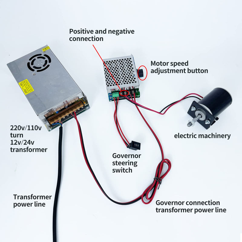 High Torque DC Motor 12 V/24 V Permanent Magnet Motor Mini DC Motor DIY Generator Motor 30W CW/CCW with Moun Conventional rotary threaded shafts