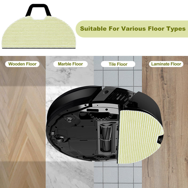 6 Pack Vacuum Mop Replacement Pads Compatible with Shark RV2610WA AV2610WA RV2620WD RV2610WFUS RV2410WD AI Ultra 2-in-1 Robot Vacuum,Vacmop Pads Refills,Washable Reusable Microfiber Soft Pads