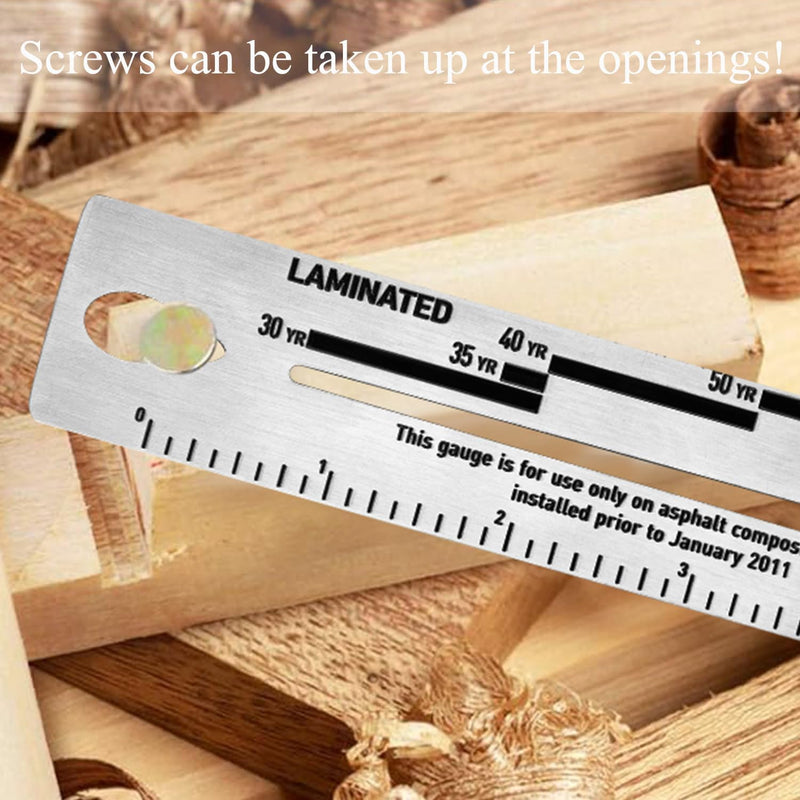 4/09 Shingle Gauge, 5 Pack Measuring Tool for Roof Shingle, Roof Pitch Gauge with Carabiner Roofing Thickness of Roof Tiles