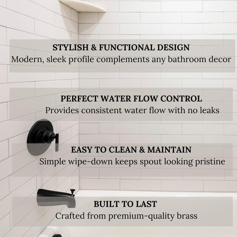 Westbrass A311-12 5-1/2" Reach Brass Wall Mount Tub Spout with Nose Diverter, Oil Rubbed Bronze