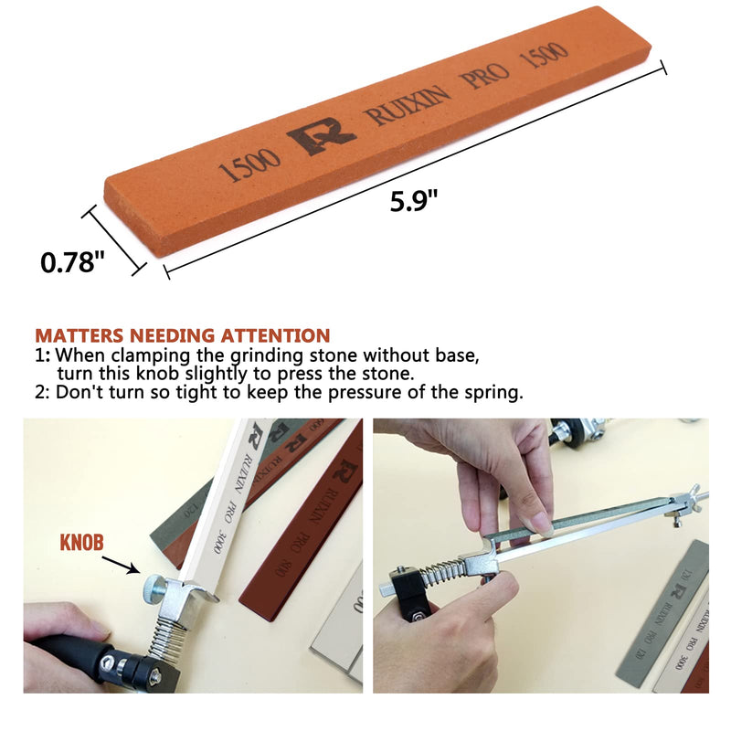 RUIXIN PRO 8 Pcs Knife Sharpening Stones for RUIXIN PRO RX-008 RX-009 Knife Sharpener Fixed-Angle Kit, Professional Whetstone Set Without Base: 180/400/800/1500/2000/3000/5000/10000 Grit