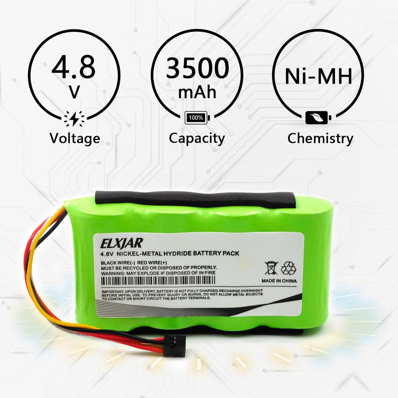 (2-Pack) 4.8V 3500mAh Ni-MH Batteries Replacement for Fluke Scopemeter 120 Series, 123, 123S, Fluke 43, BP120, B11483