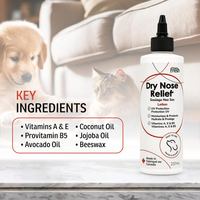 Dry Nose Itch Relief Lotion Moisturizer for Dogs Nose by EnviroFresh, Balm Protection UV, Nourishing Snout Balm, Heals Dry Nose (8.45 Fl Oz)