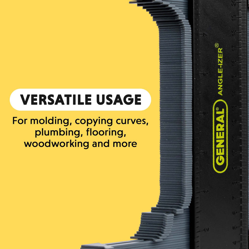 General Tools Locking Contour Gauge #834X with Extra Long Pins, Profile Gauge, Shape Duplicator, 10-Inch (254mm), Precisely Copy Irregular Shapes For Perfect Fit and Easy Cutting 10-Inch with extra long pins, with lock