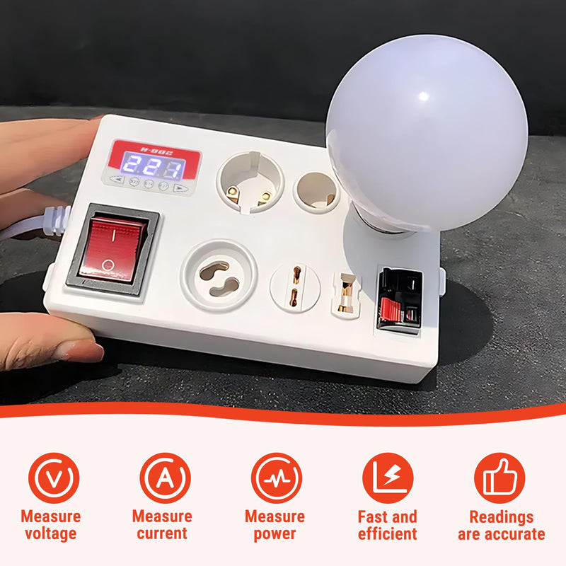 LED Bulb Power Tester, 60-300V Adaptive Voltage LED Strip Lamp Beads Light Source Testing Tool B22 E14 E27 GU10 G4 to G12 G9