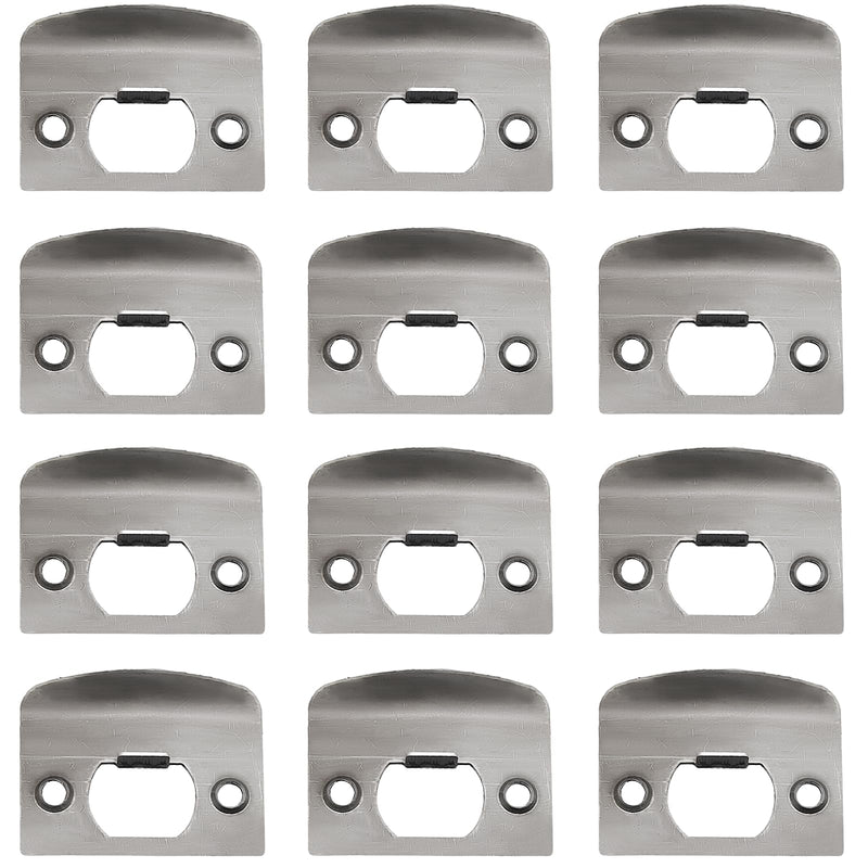 12 PCS Door Strike Plate, Black Deadbolt Strike Plate, Stainless Steel Deadbolt Covers Door Reinforcement Kit