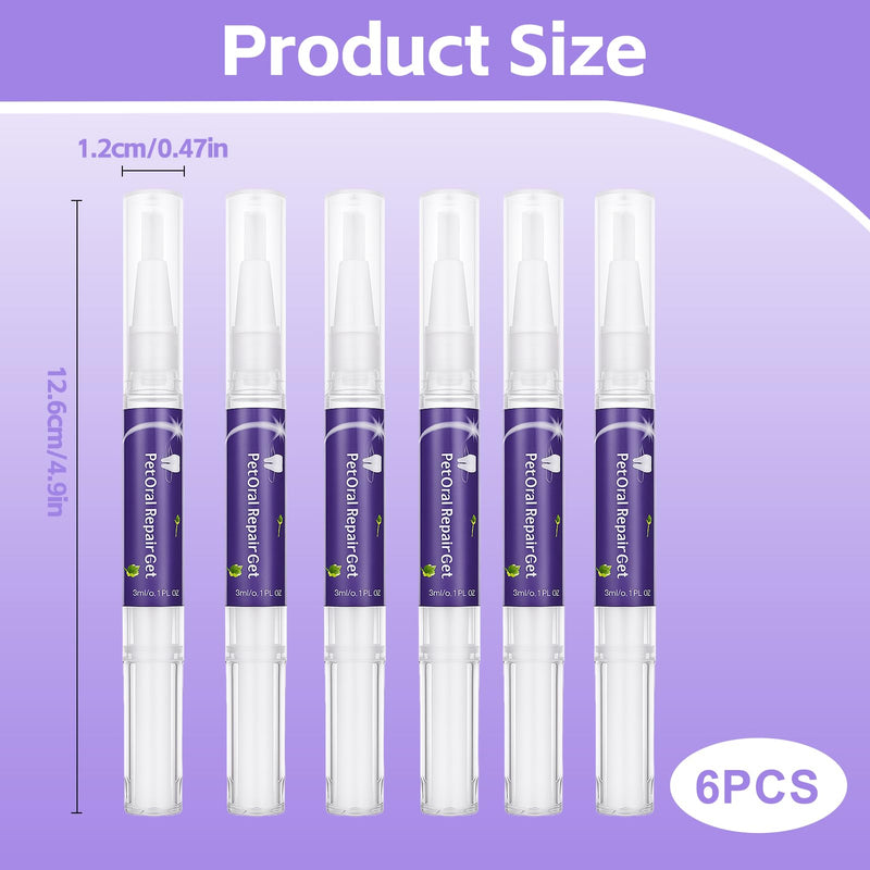 6Pcs Pet Oral Repair Gel for Dog, Pet Teeth Care Gel Cleaner Tooth and Fresher Breath, New Pet Oral Restoration Whitening Gels, Without Brushing