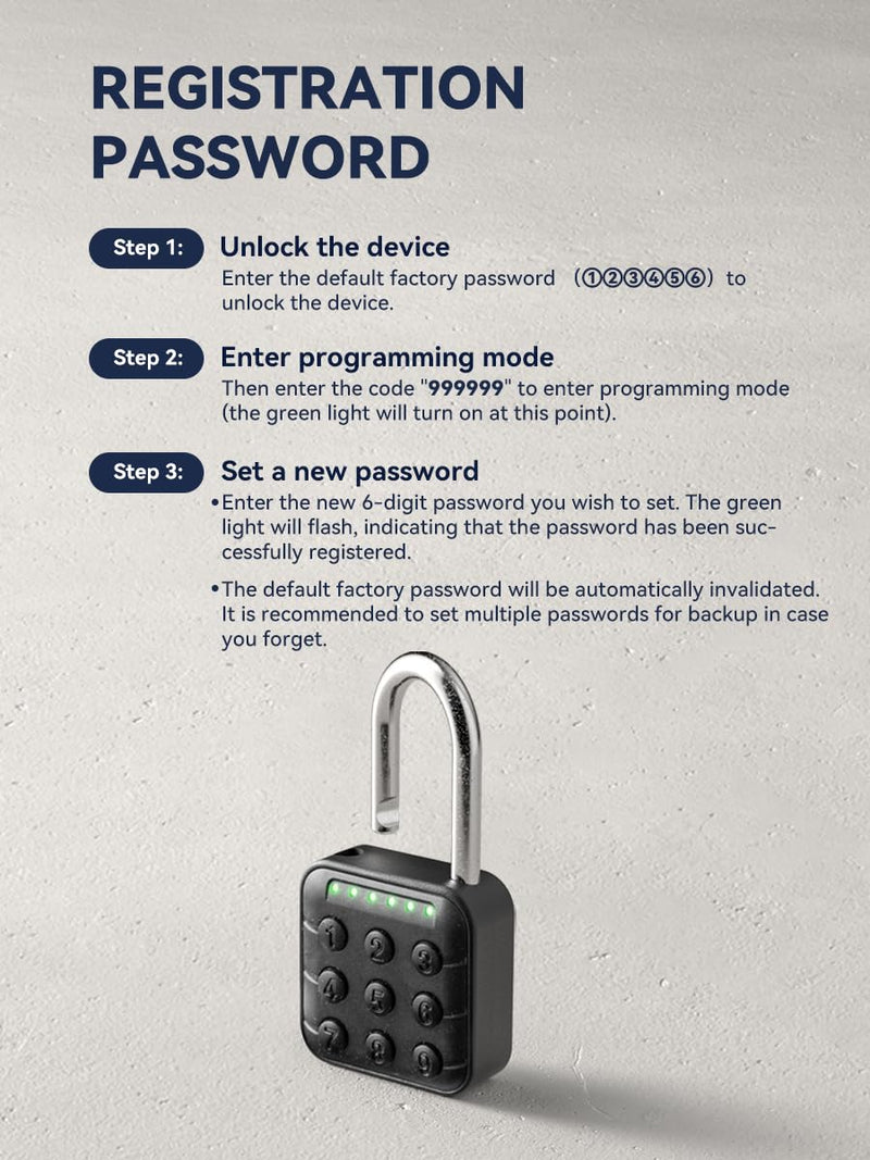 NexusLab Digital Padlock for Gym Locker & Outdoor Gate - IP67 Waterproof Electronic Combination Lock, Push Button Keypad, No App Needed. 6-Digit Smart Keyless Entry for School, Shed, Fence