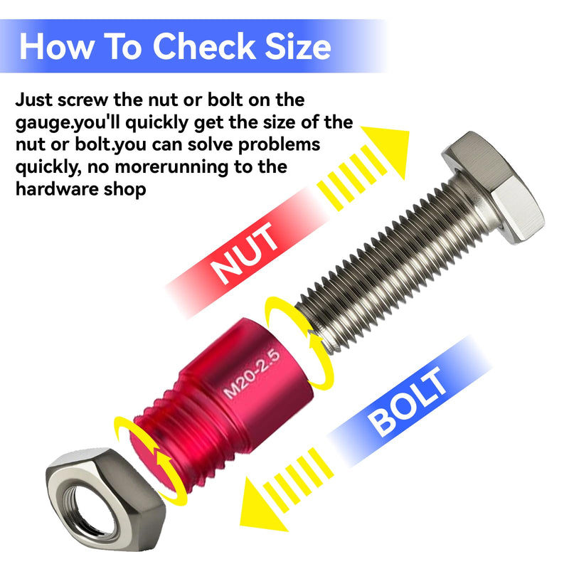 52PCS Nut and Bolt Thread Checker, Thread Checker Standard and Metric, 28 Inch & 24 Metric Thread Gauge