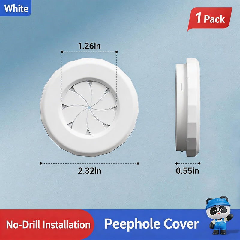 Peephole Cover, Peep Hole Cover for Door with Rotating Shutter,Door Peephole Viewer Cover with Double-Sided Tape for Home Dormitory Hotel Office Security Privacy Protection White Rotary Cover