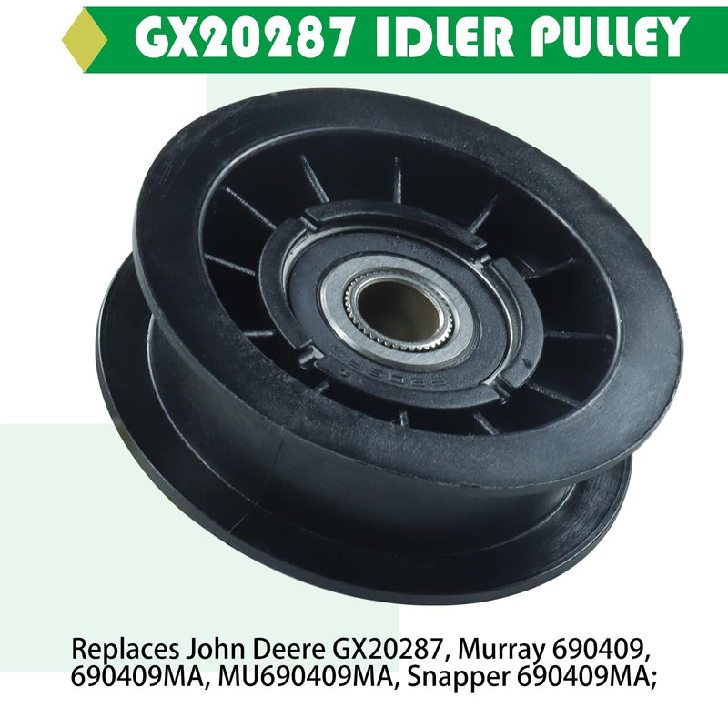 GX20286 V Idler Pulley with GX20287 Idler Pulley GX20006 V Belt Replaces GX20286 Pulley, John Deere Pulley GX20286, John Deere GX20287 Idler Pulley, 690409MA Pulley, 1760097, AM103019, AM32672 GX20286+GX20287+GX20006 Belt