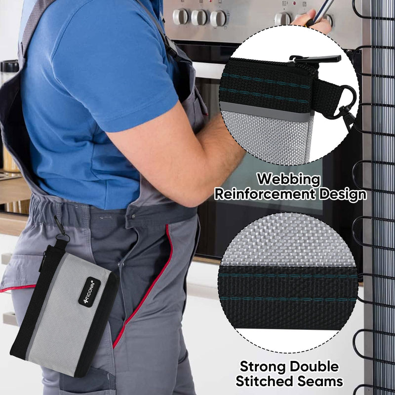TICONN Tool Pouches with Zipper, 1680D Oxford Small Tool Bags, Waterproof Utility Bag Zipper Pouch for Tool Organizers and Storage (6 Pack Combo) 6 Pack Combo