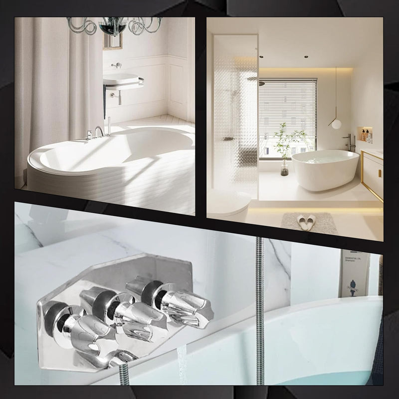 03-1654 Stainless Steel Smitty Plate, 8-Inch Center, Three Hole Shower Wall Cover