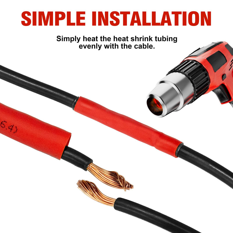 Sanuke Heat Shrink Tubing Kit 3:1 Ratio - Super Strong Adhesive Lined, Marine Grade Shrink Wrap - Industrial Heat Shrink Tubing - Red 120 PCS Red - 7 Sizes
