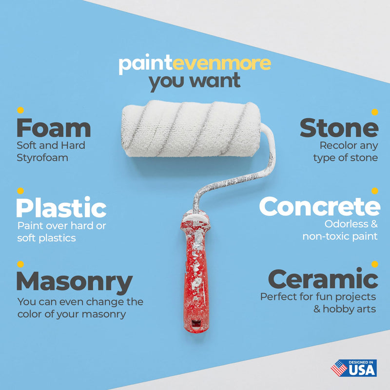 PENTAUSA All in One Paint - (White) Waterproof Paint for Bathroom, Tub Paint, Tile Paint, Acrylic Paint for Wet Surfaces, Sink, Kitchen Cabinets, Countertops, Wet Surface Paint, 8.45.Oz White