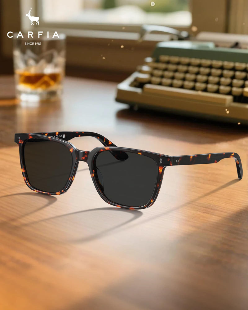 CARFIA Polarized Sunglasses for Women: Acetate, Small/Medium Size, UV400 Anti Glare CA5354 9 - Tortoise Frame Grey Lens Medium Face Frame Width 142mm