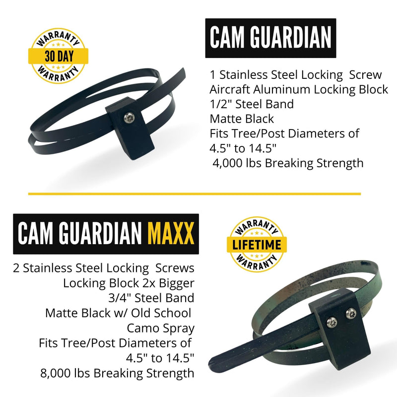 Trail Camera Lock by Guardian - Game Cam Tree Mount Holder Accessory and Heavy Duty Metal Security Locking Strap to Replace Lockbox and Reduce Theft (48 inch) (Standard) 1 Count (Pack of 1)