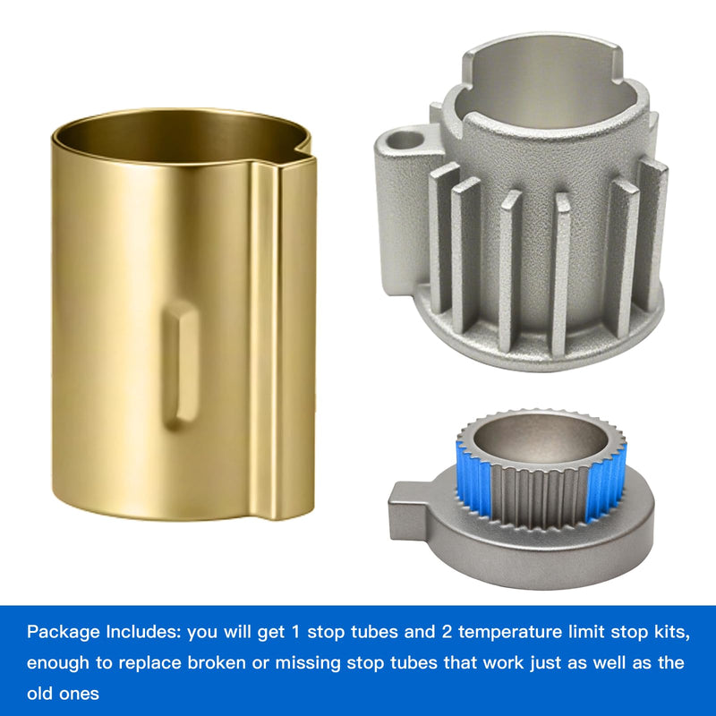 Stop Tube and Temperature Limit Stop Kit Replacement for 96987, Compatible with Moen Posi-Temp 1 Handle Tub/Shower Faucet Valve Cartridge,Brushed Gold