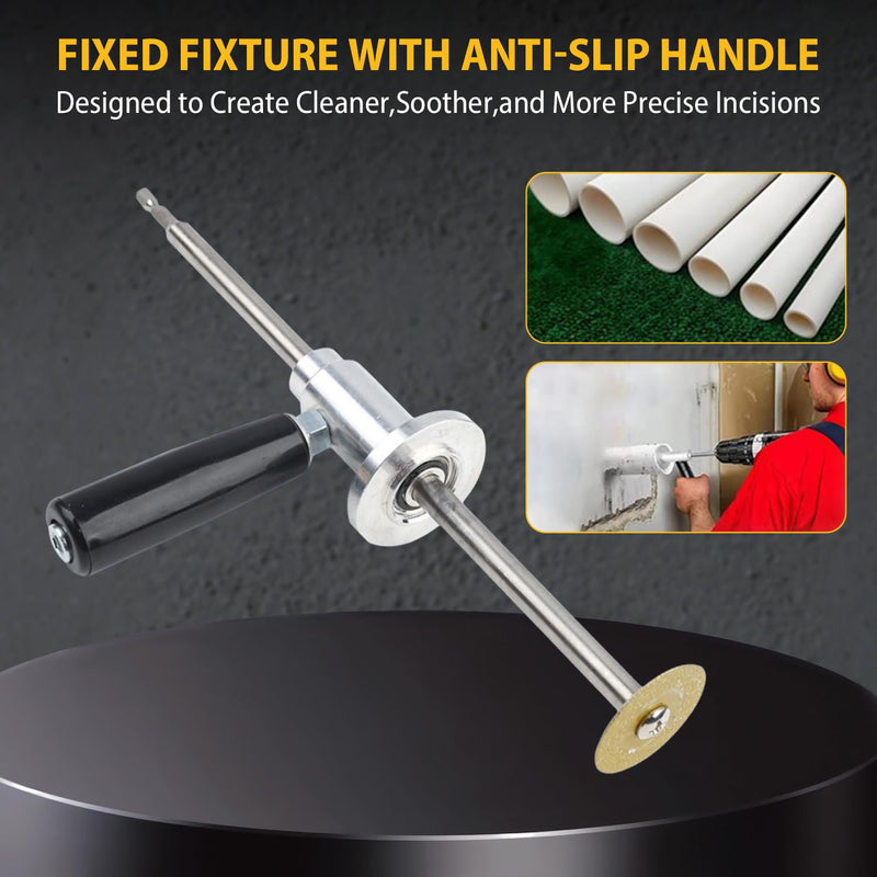 Inside Pipe Cutter for PVC Pipe Tool with Handle, Internal PVC-ABS Pipe Cutter Tool for Drill, Fit for 1-1/2 Inch to 8 Inch, 7 Inch Adjustable Cutting Depth, 1/4in Hex Shank Fit for Impact Drivers