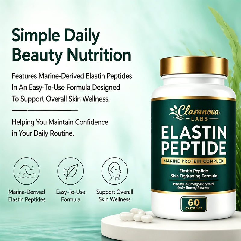 Elastin Peptides, Elastin Peptide Skin Tightening Formula, Marine Protein Complex, Daily Nutritional Support For Skin (1 Set, One) 1 Set 1 Fl Oz (Pack of 1)