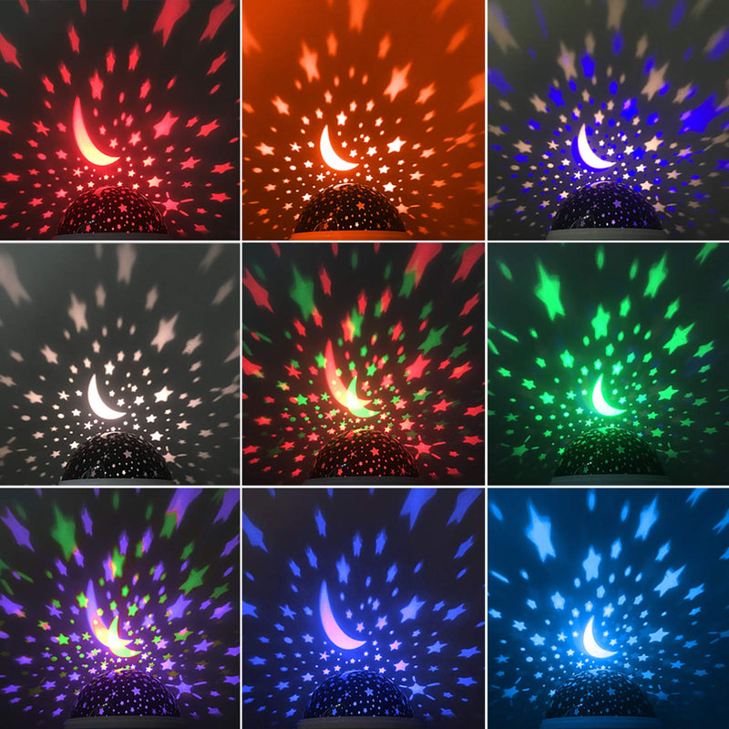 Night Light for Kids, Kids Night Light, Star Night Light, Nebula Star Projector 360 Degree Rotation - 4 LED Bulbs 12 Light Color Changing with USB Cable, Romantic Gifts for Men Women Children Blue