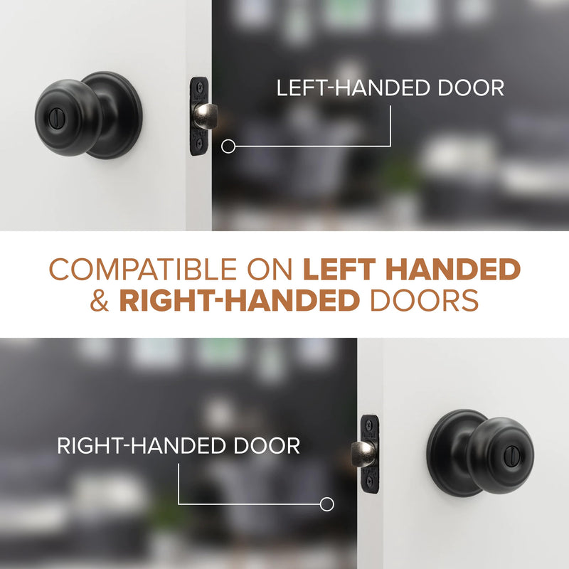 Copper Creek Polished Brass Door Knobs - Round Colonial Knob with Privacy Locking Function for Home Improvement, 1 Pack - Fits All Standard Doors - Locking Door Knob for Bedroom and Bathroom Use 1 Count (Pack of 1)