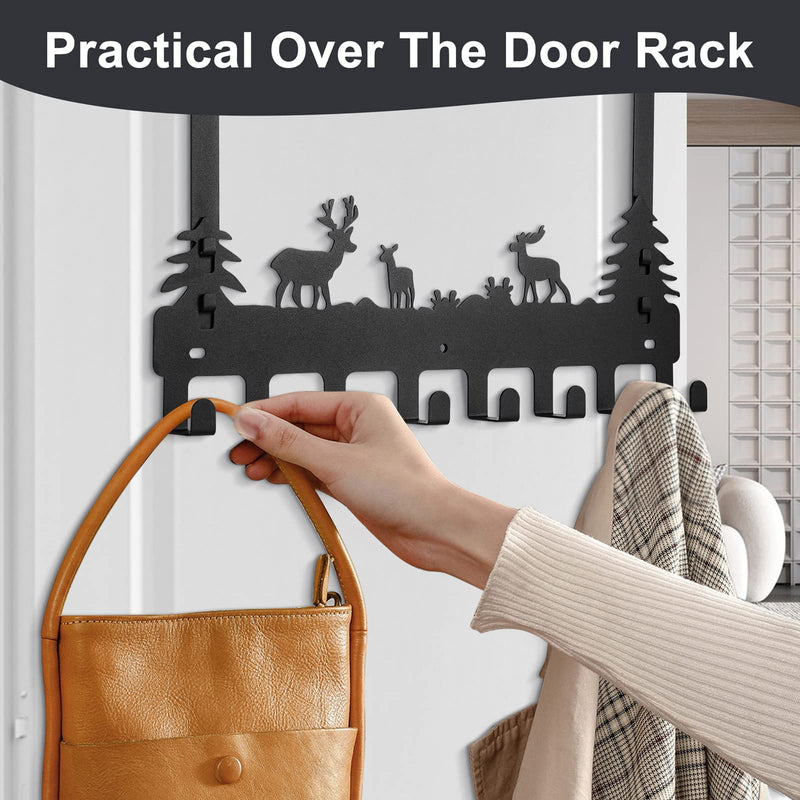 Over Door Clothes Hanger Shower Room Towel Hook Hanger Over Door Hooks Black 8 Hooks 1