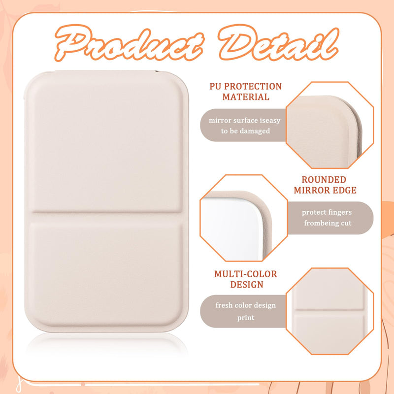 12 Pcs Compact Portable Mirror Bulk Handheld Folding Pocket Makeup Mirror 4.2'' Travel Ultrathin Mirrors for Camping Home Office Sleepover Party Women Mom Party Gift (Rectangle,White,Black) Rectangle White,black 12