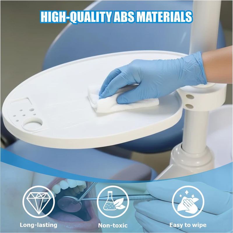 Adjustable Dental Tray Table for Chair, Pole Mount Tool Shelf for Clinic, Salon, Med & Cosmetic Equipment (A) A