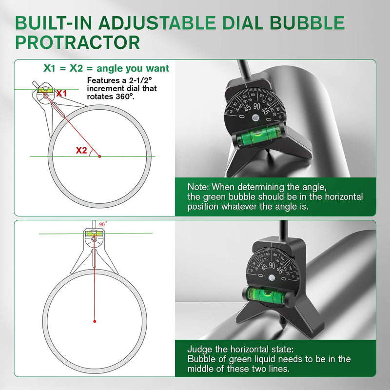 Anblak Pipe Center Finder, Pipefitter Tools w/Magnetic Centering Head, Pipe Fitting Tools Center Finder to Measure Pipe Diameter from 1-1/2" to 6" Diameter, 2.75" Y-Shape, Black