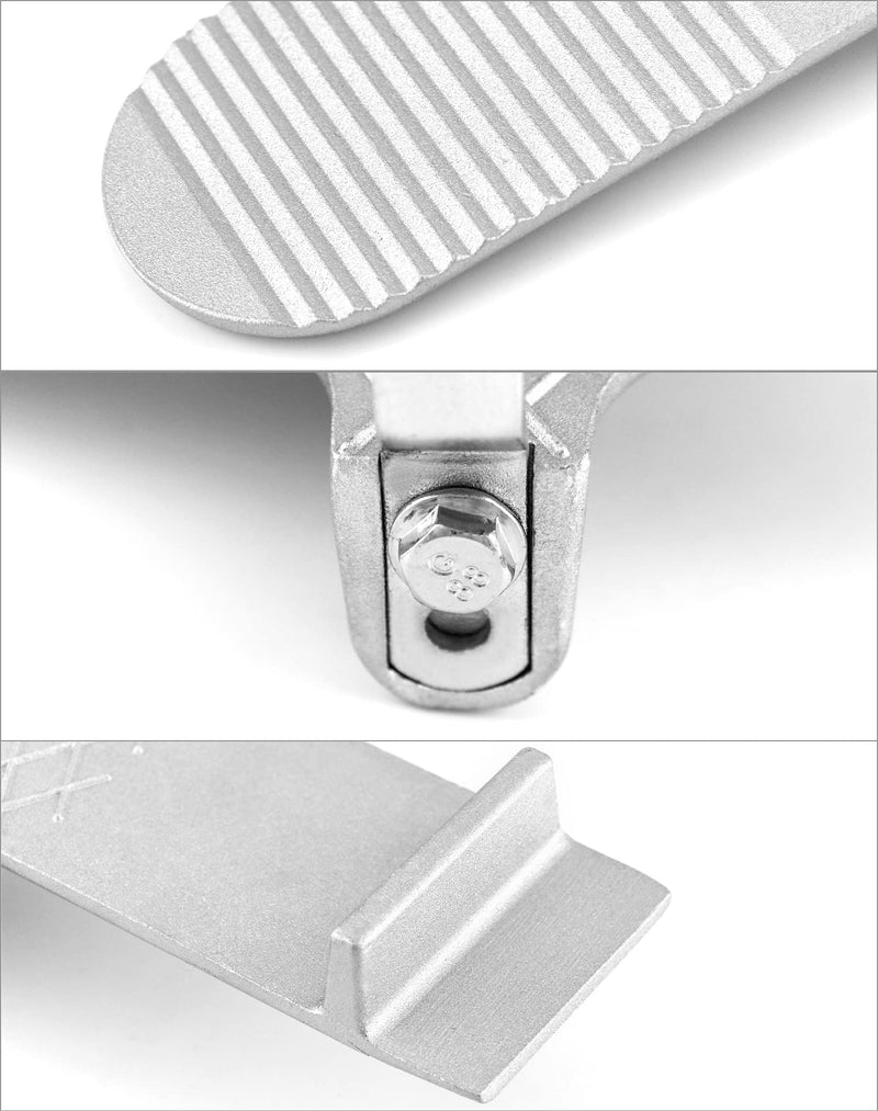 QWORK Foot Panel Lifter, Aluminum Alloy Door Lifter Tool, for Drywall Install, Hinge Installation, Plywood Lifting Tool for Glass, Ceramic Tile, Silver 1 Pack