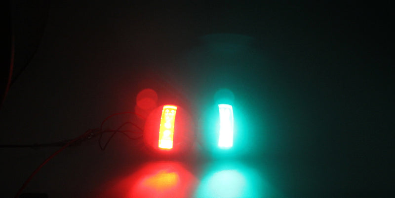 Pactrade Marine Boat Combo Side LED Bi-Color Pair Red & Green Navigation Light USCG 2 NM ABYC A16 Approval 12v White