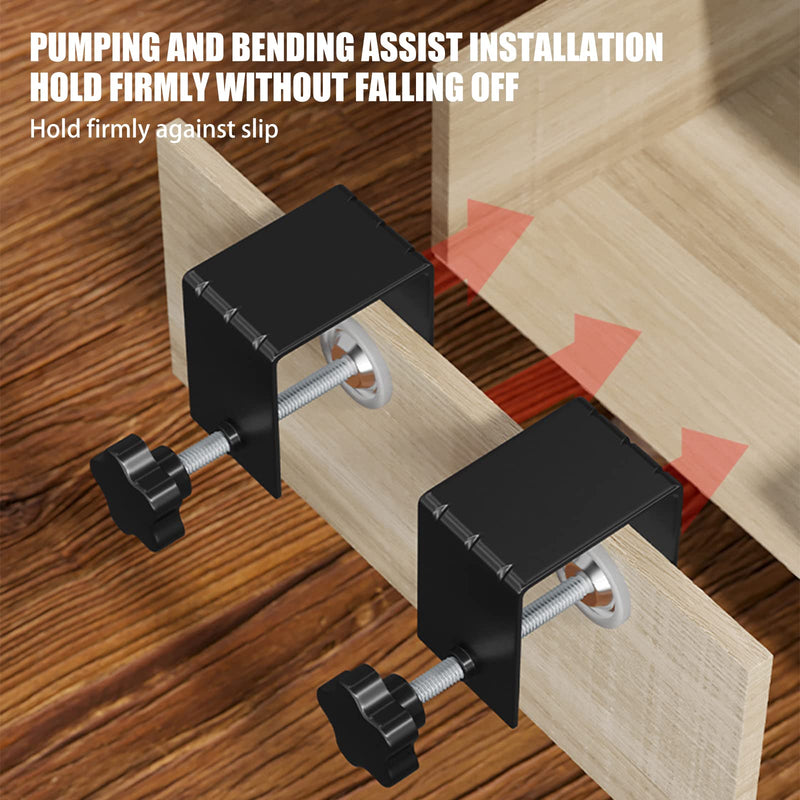 C-Clamps Heavy Duty, Universal C Clamp Cabinet Installation Clamps Cabinetry Cabinet Face Frame Clamps Woodworking Drill Hole Guide for Installing Frame of Cabinets (2 Packs) 2 Packs