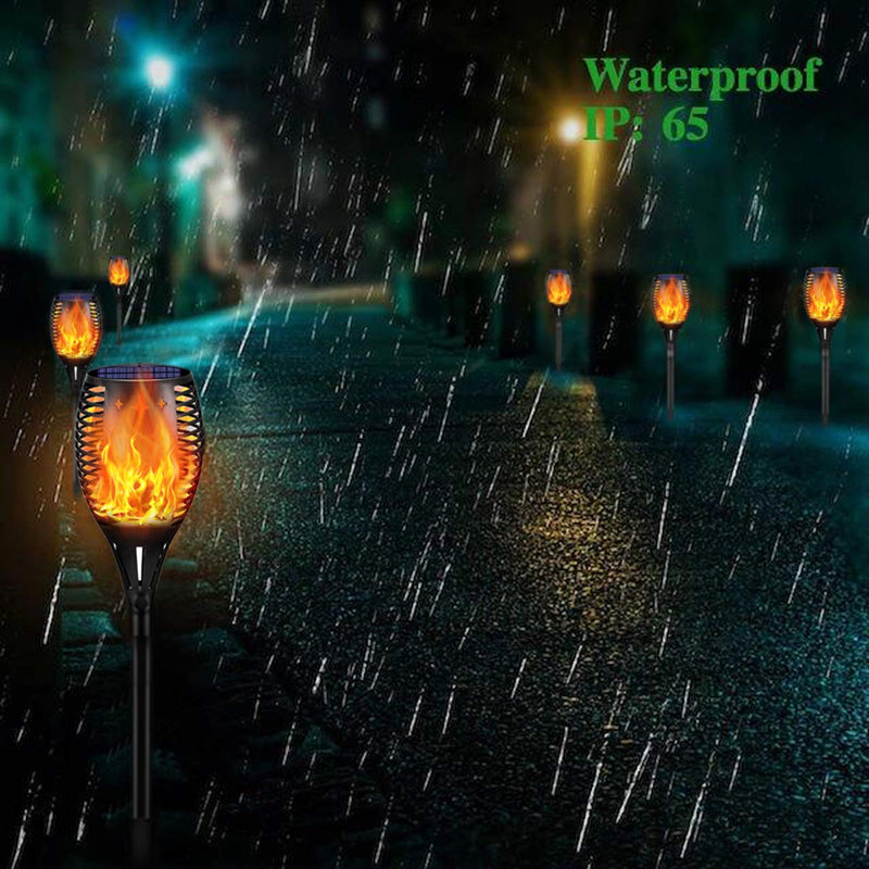 YoungPower Landscape Solar Torch Lights, Waterproof Flickering Flames Torches Lights Outdoor Flame Lights Decoration Lighting Dusk to Dawn Auto On/Off Security Light for Deck Yard Driveway, 2P 2 Pack