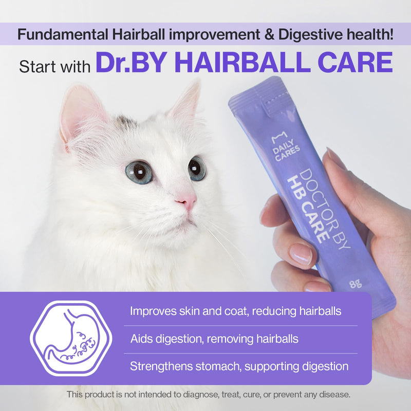 Dr.by HB Care Hairball Supplement for Cats Hairball Relief Furball Control Remedy + Dr.by UT Care Cat UTI Kidney Support Urinary Supplement Cranberry Treatment for Cats