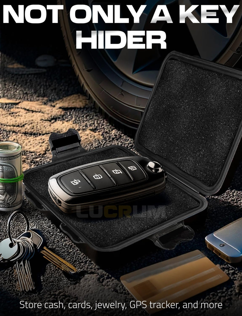 Lucrum Magnetic Key Box for Under Car Holder - Hide a Key Magnetic Car - Magnetic Hide a Key Box - Long