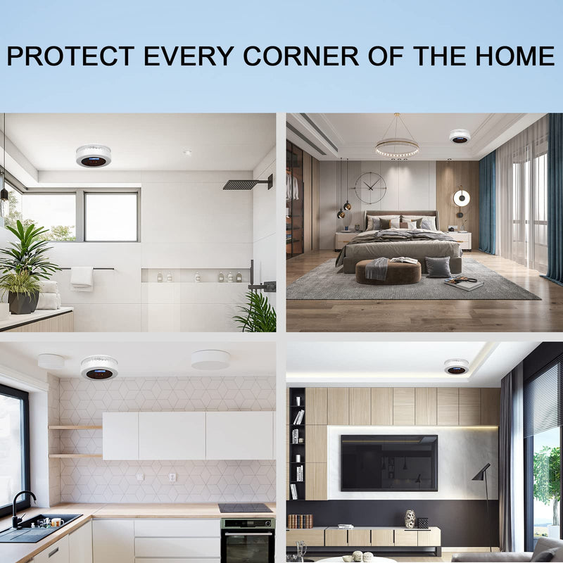 Smoke and Carbon Monoxide Detector Powered by Battery with Digital Display, Dual Alarm Sensor of Smoke and CO,Easy to Install 1 Pack