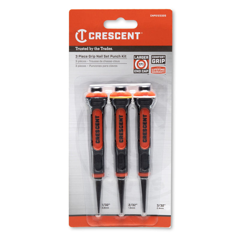 Crescent 3 Piece Set, 5" Gripped Punch - CNPS12332G 3 Pc. Gripped
