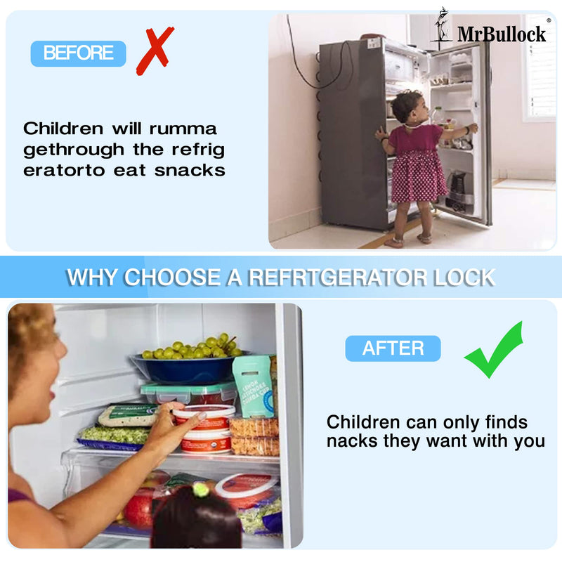 Refrigerator Lock Fridge Locks for Kids Keyless Child Safety Cabinet Locks for Cabinets Closets Drawers Window Electrical Appliances White 3 Pack