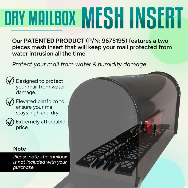 Dry Mailbox Plastic Mailbox Insert Mesh - Elevated Mailbox Tray to Keep Mails High - Expandable Heavy Duty Mailbox Accessories - Mailbox not Included
