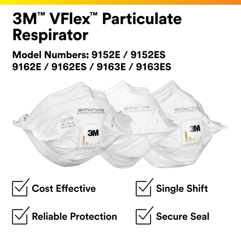 3M N95 Particulate Disposable Respirator 9105, Vflex, Pack of 50, NIOSH