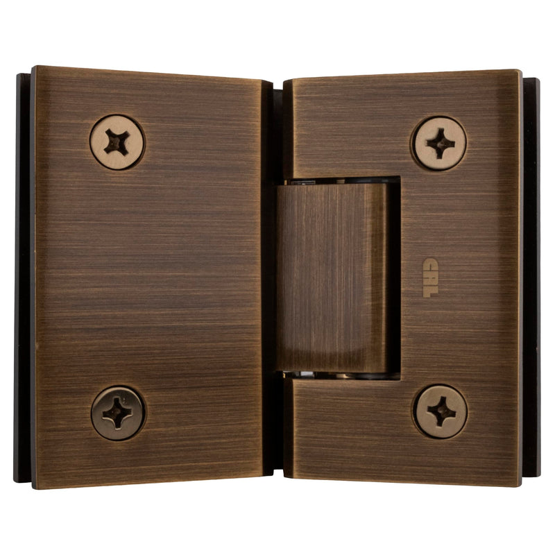 CRL Geneva 045 Series Antique Brass 135176; Glass-to-Glass Hinges