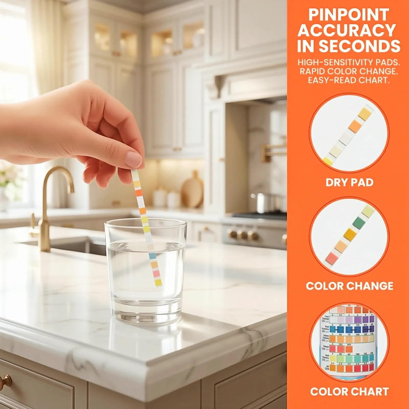 16 in 1 Drinking Water Test Kit - 100 Water Test Strips, Detects 16 Indicators Including Iron, Copper, Nickel, Zinc, Cobalt，PH - for Well Water, Tap Water, Drinking Water Testing